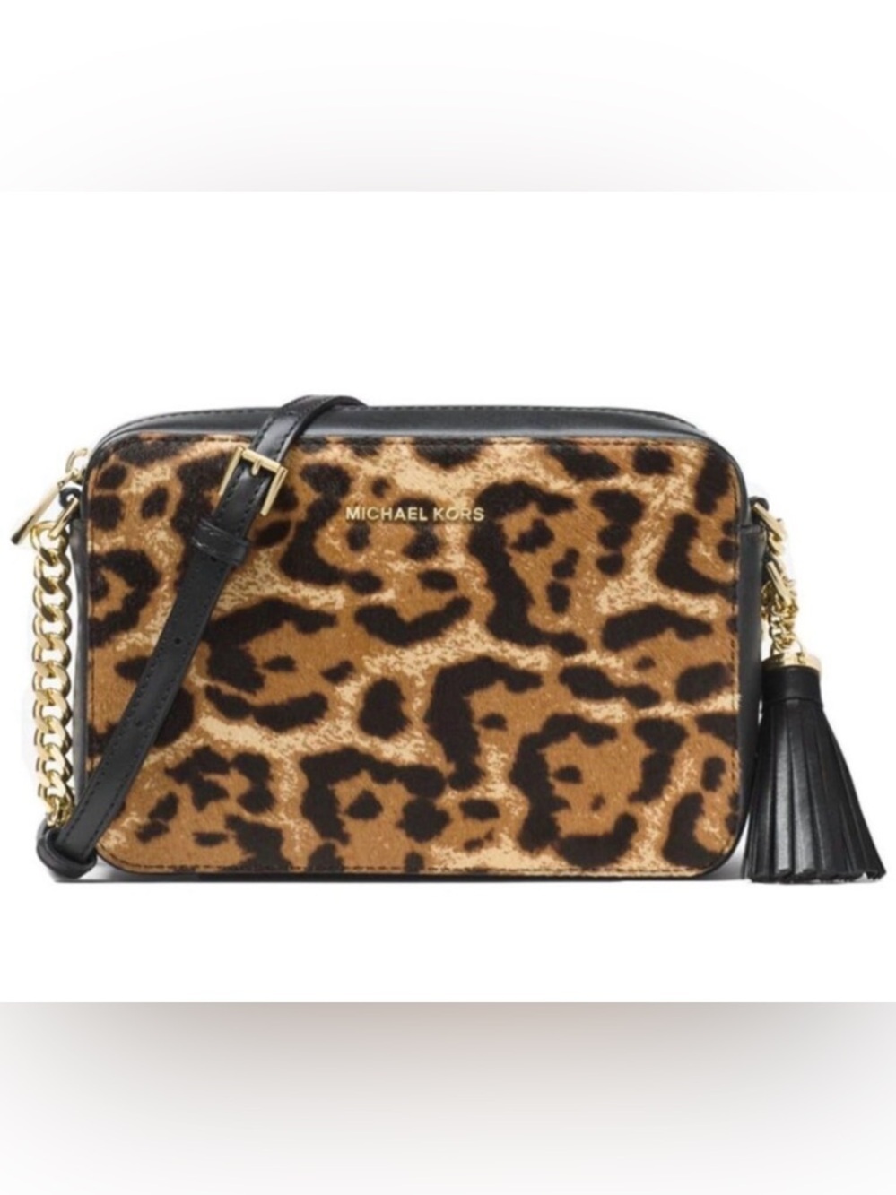 Michael Kors Leopard Print Calf Hair Jet Set Crossbody bag *LIKE NEW*